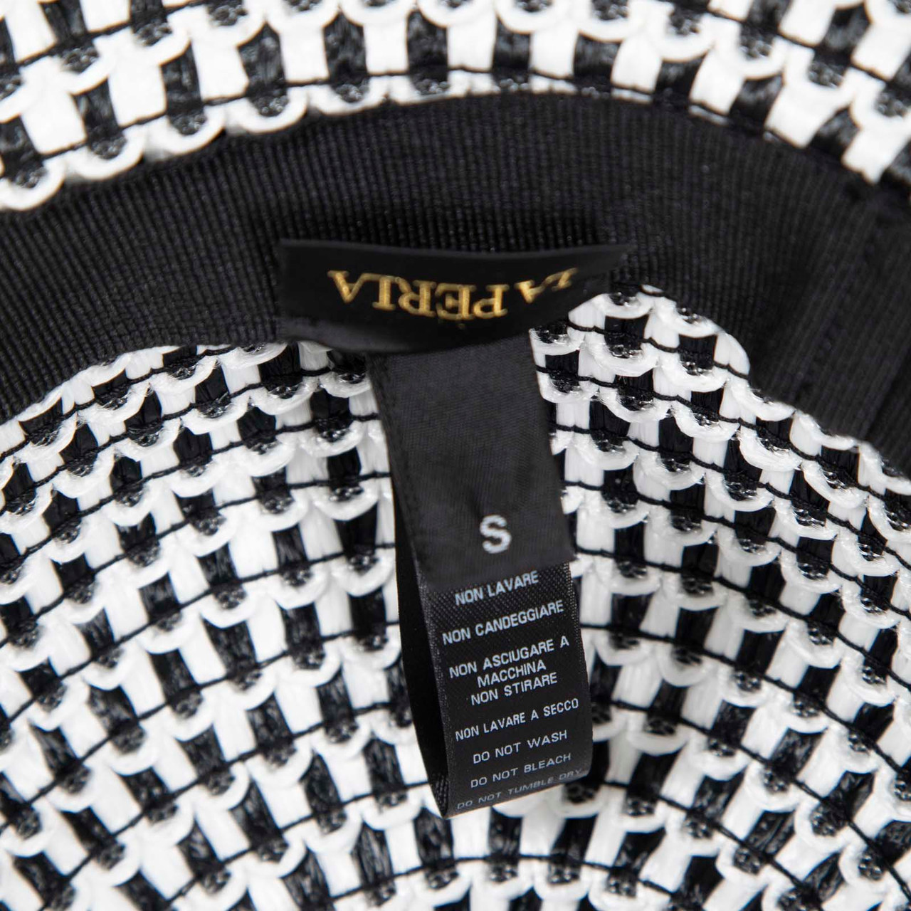 La Perla Black & White Straw Sun Hat