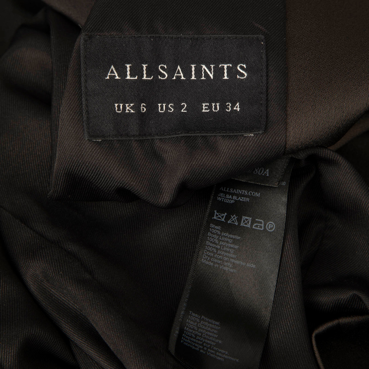 All Saints Brown Jelsa Double Breasted Blazer