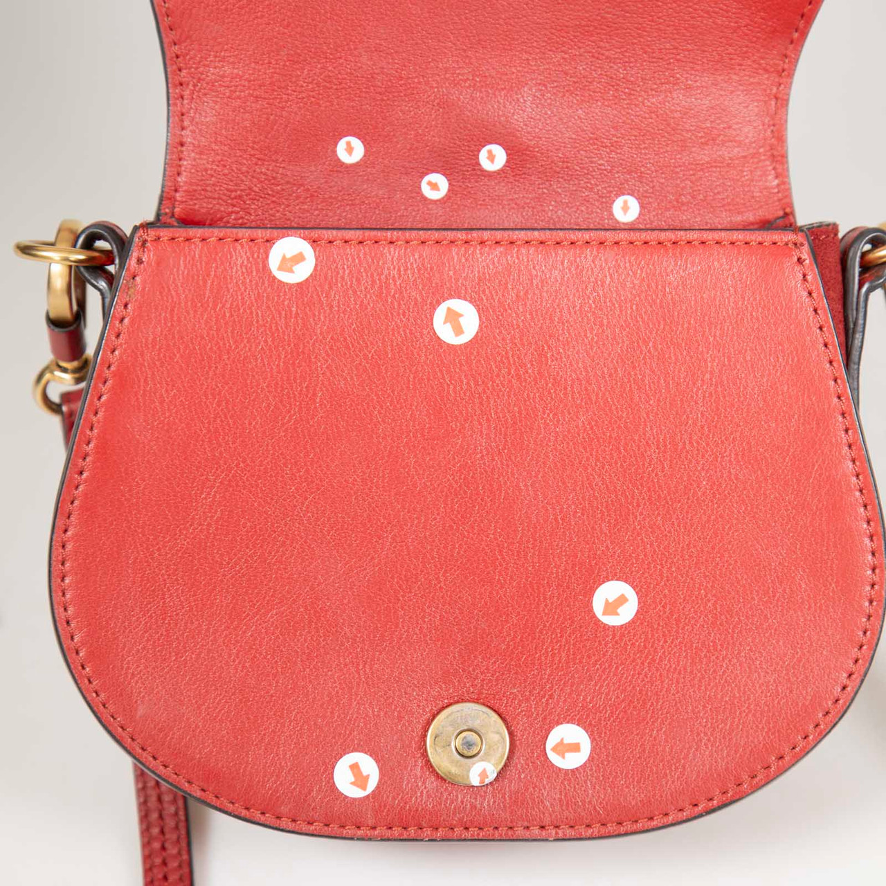 Chloé Red Leather Bracelet Nile Top Handle Bag