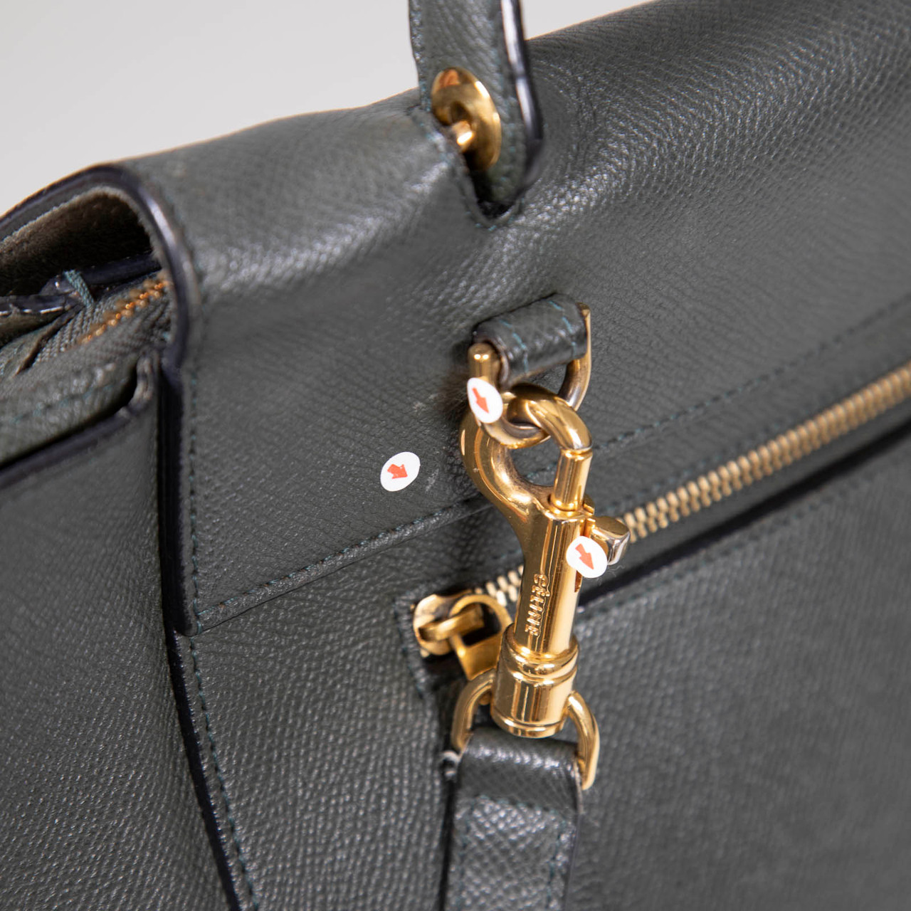 Céline Green Leather Top Handle Mini Belt Bag