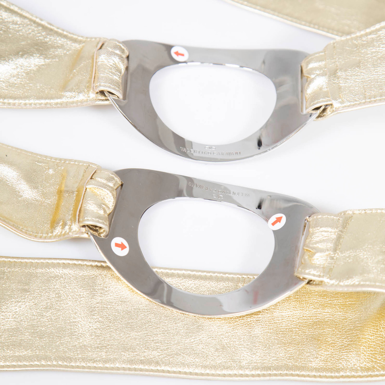 Valentino Garavani Gold Leather Tie Fastening Belt