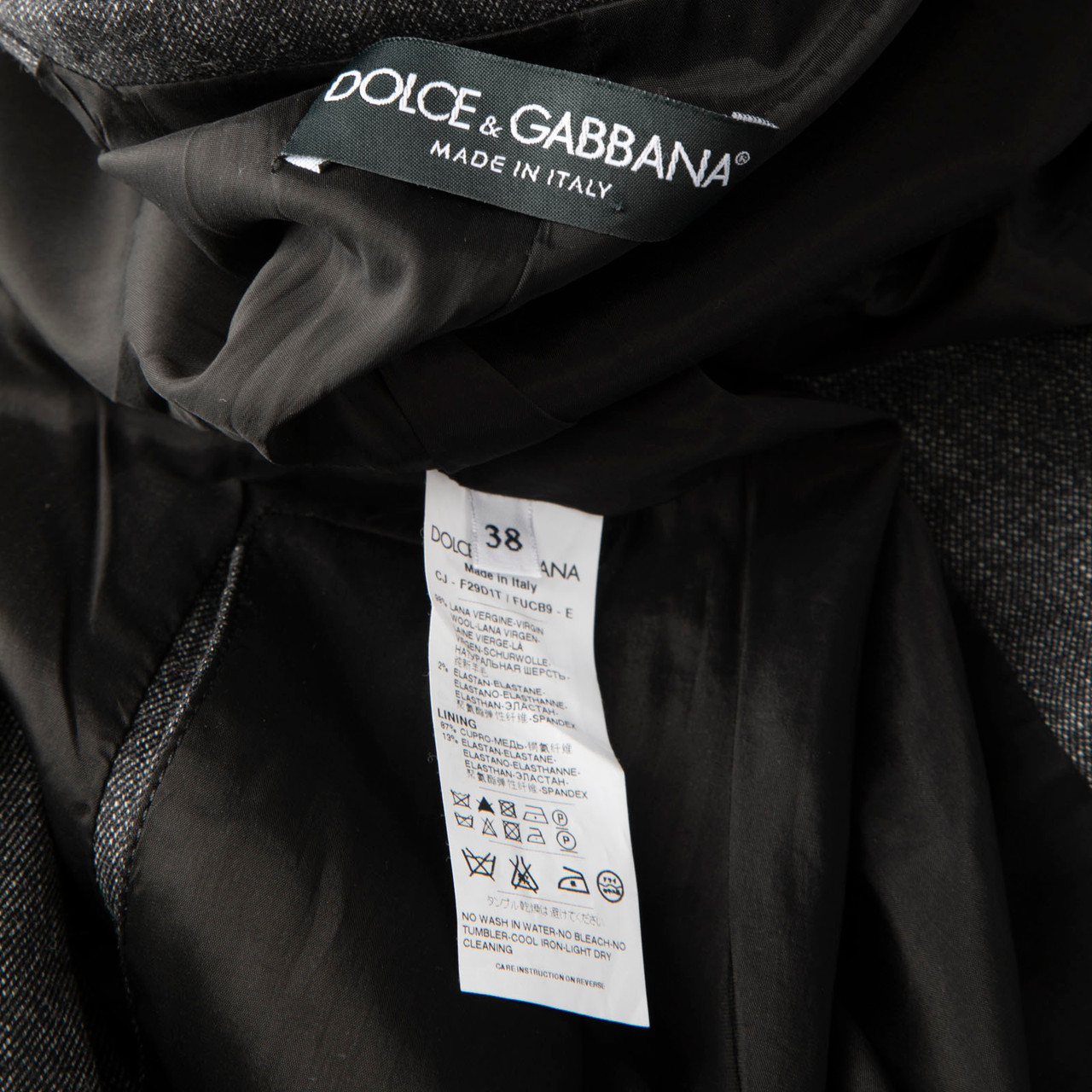 Dolce & Gabbana Grey Wool Jacket & Trouser Suit Set