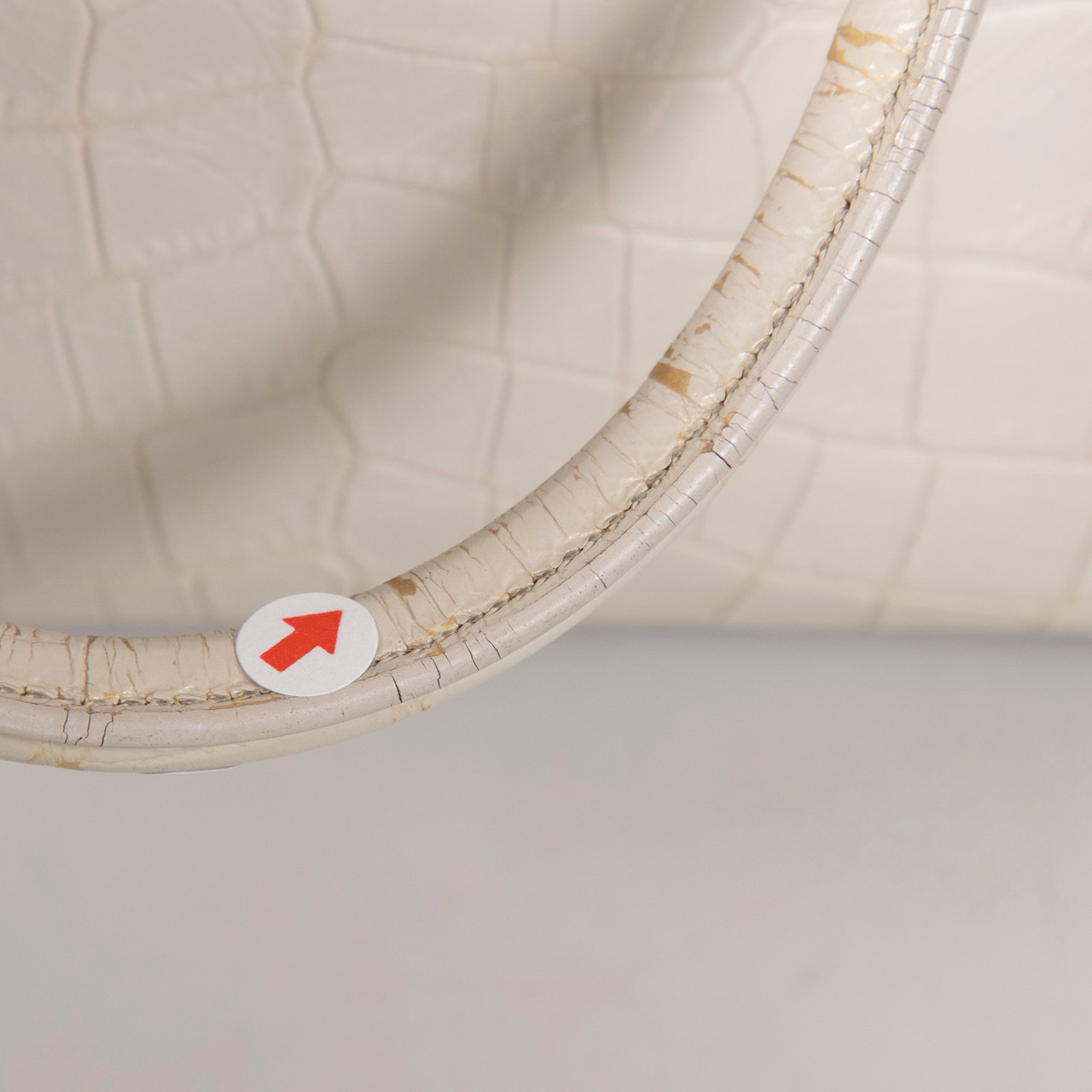 Saint Laurent Ecru Leather Embossed Baby Cabas