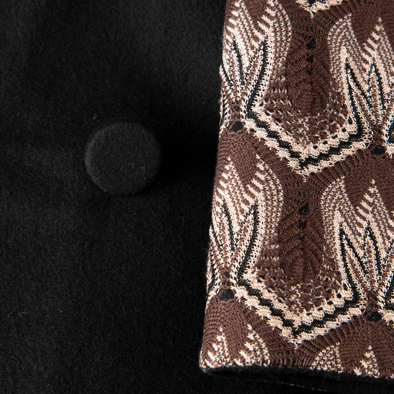 Missoni Brown Knit & Black Reversible Coat