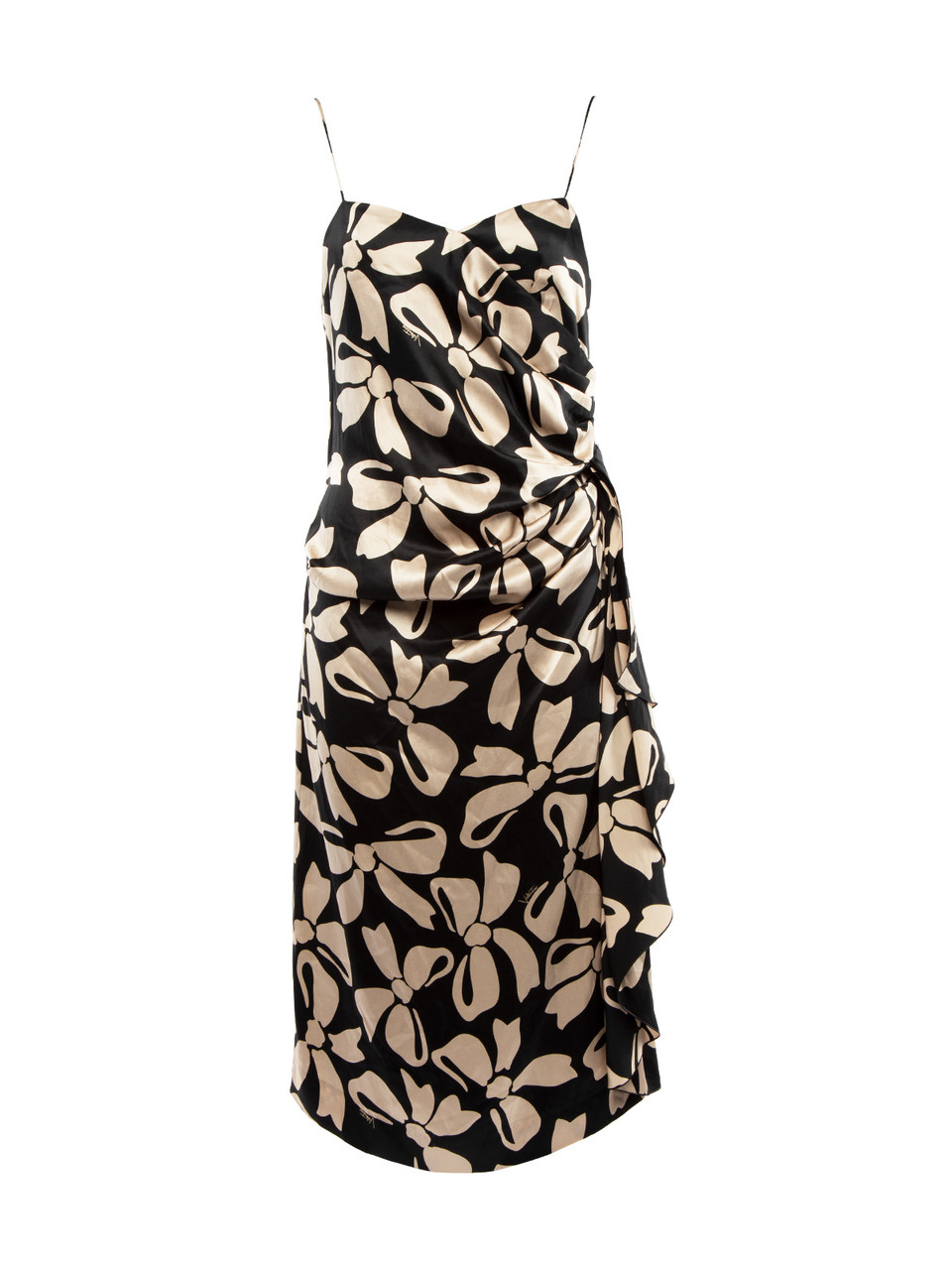Valentino Roma Silk Patterned Ruched Dress
