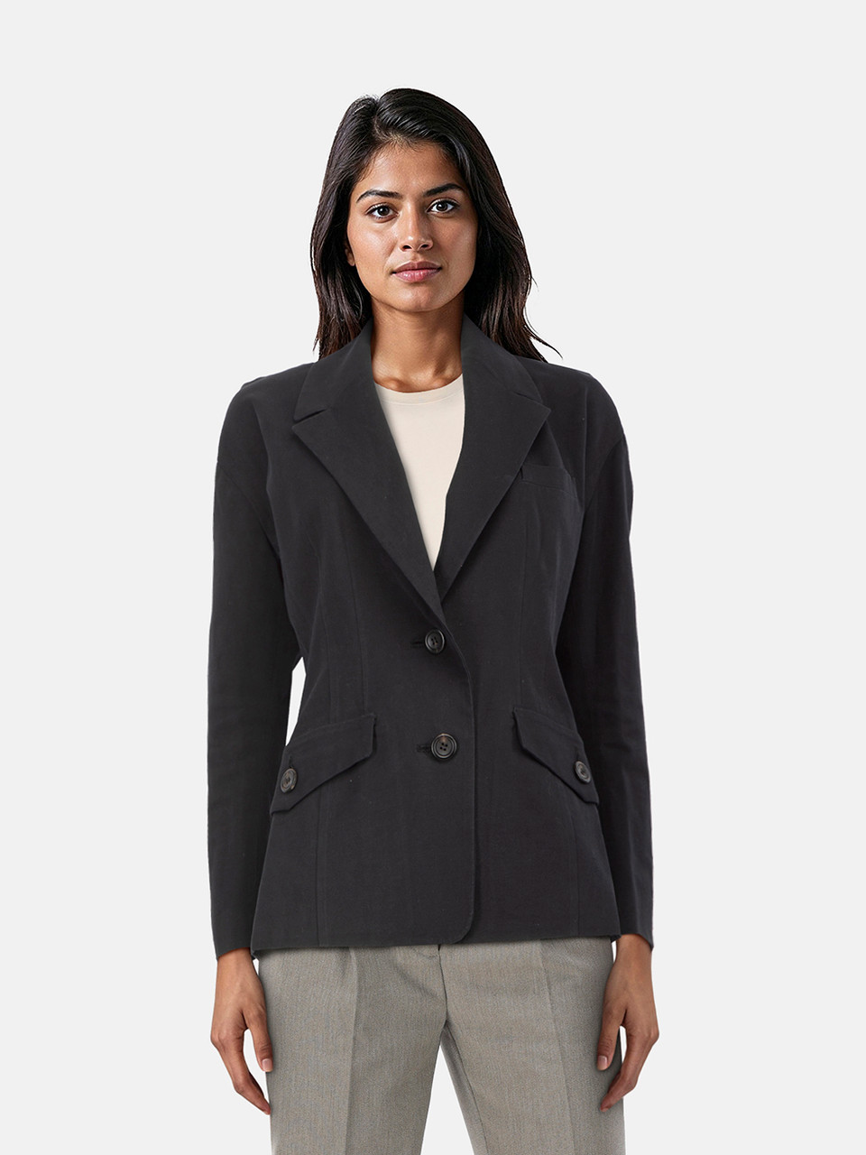 Issey Miyake Black Tailored Mid Length Blazer