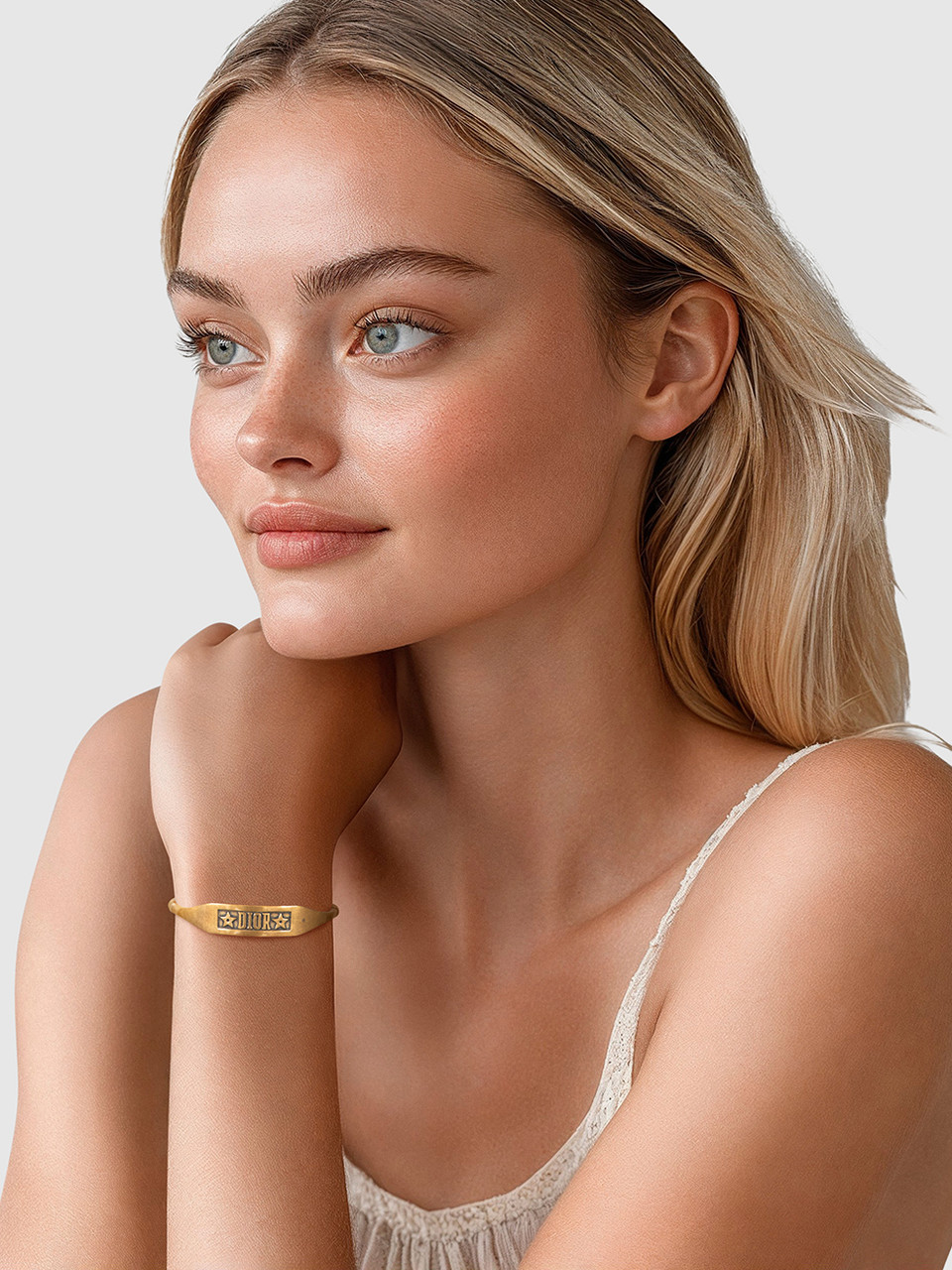 Dior Antique Gold Finish Cuff Bracelet