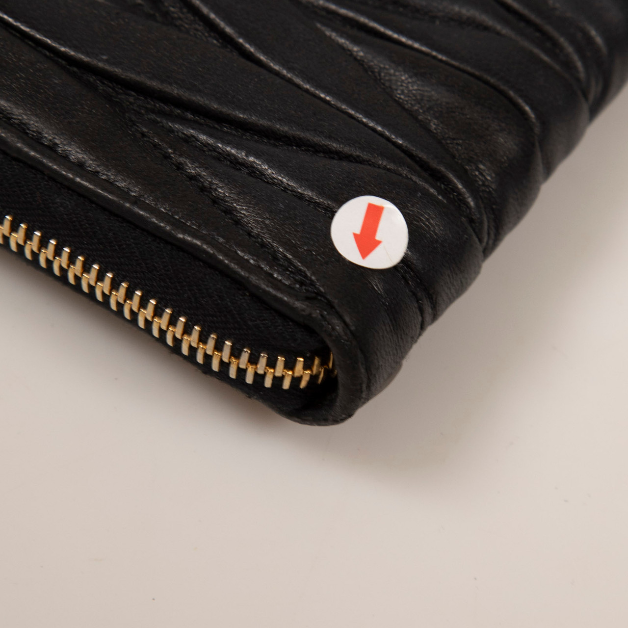 Miu Miu Black Matelassé Leather Wallet