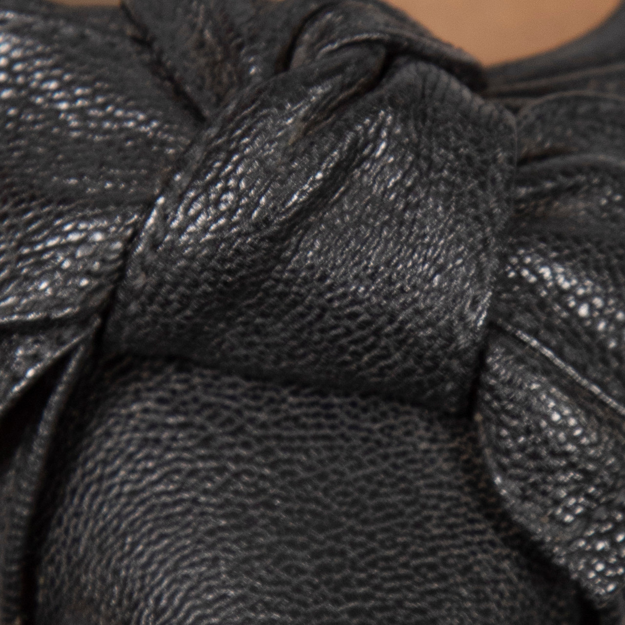 Miu Miu Black Leather Bow Pointed Ballet Flats