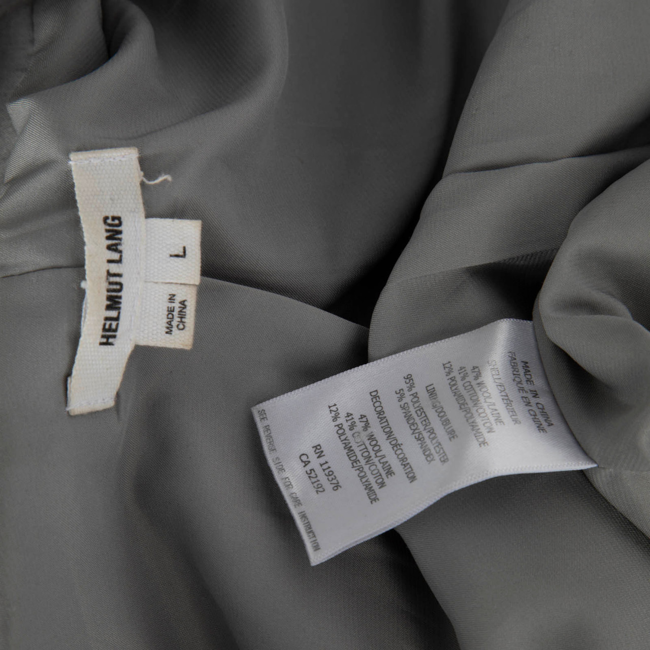 Helmut Lang Black Wool Long Single Breast Coat