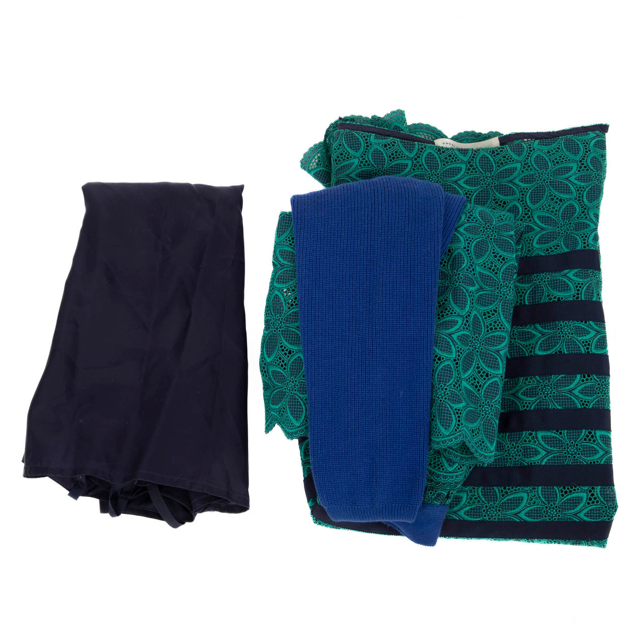 Sacai Sacai Luck Blue & Green Floral Dress & Cardigan Set