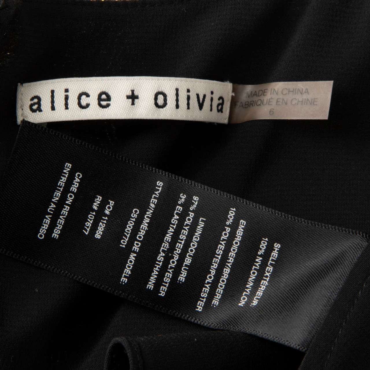 Alice + Olivia Black & Gold Floral Sleeveless Top