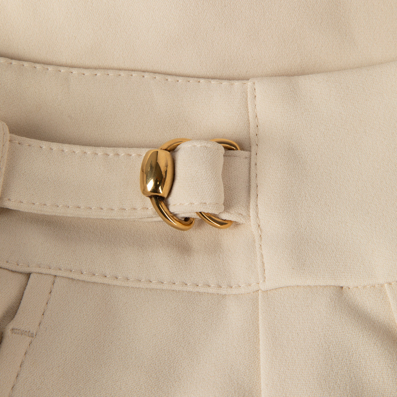 Gucci Beige Buckled Waist Mini Skirt