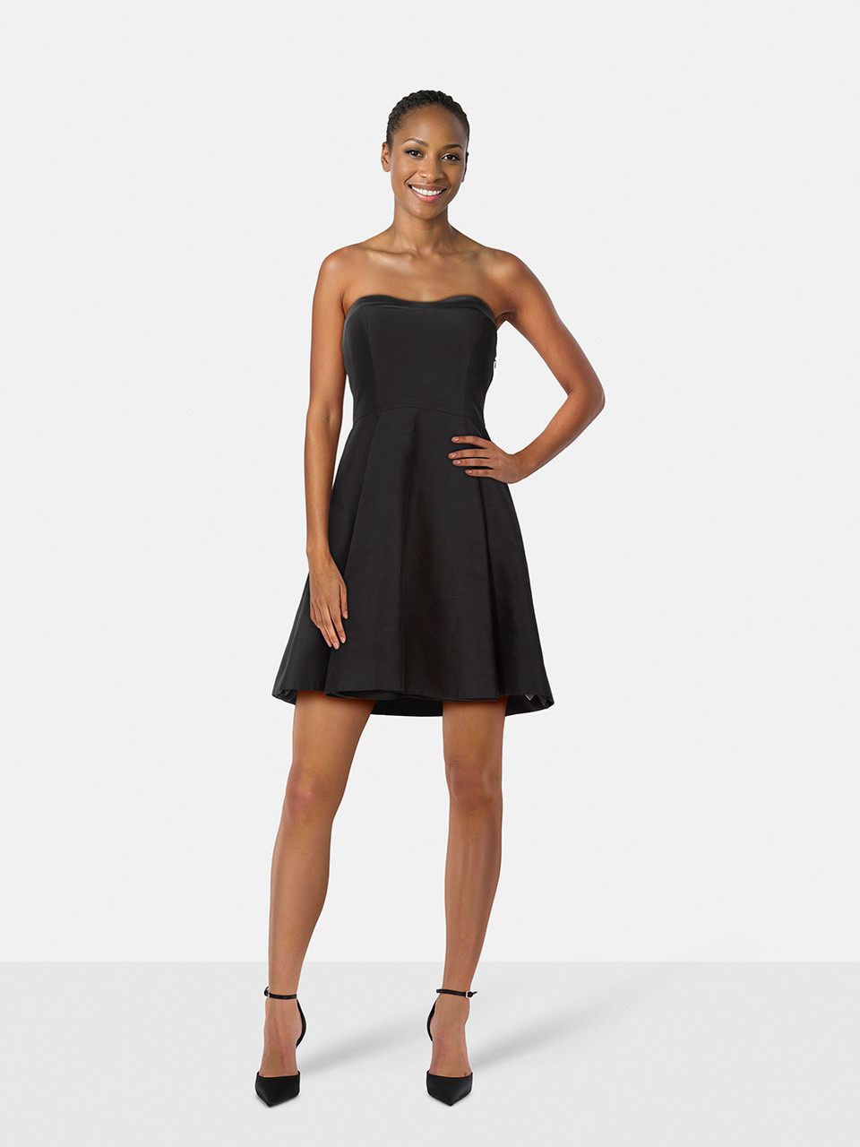 Halston Heritage Black Mini Strapless Dress