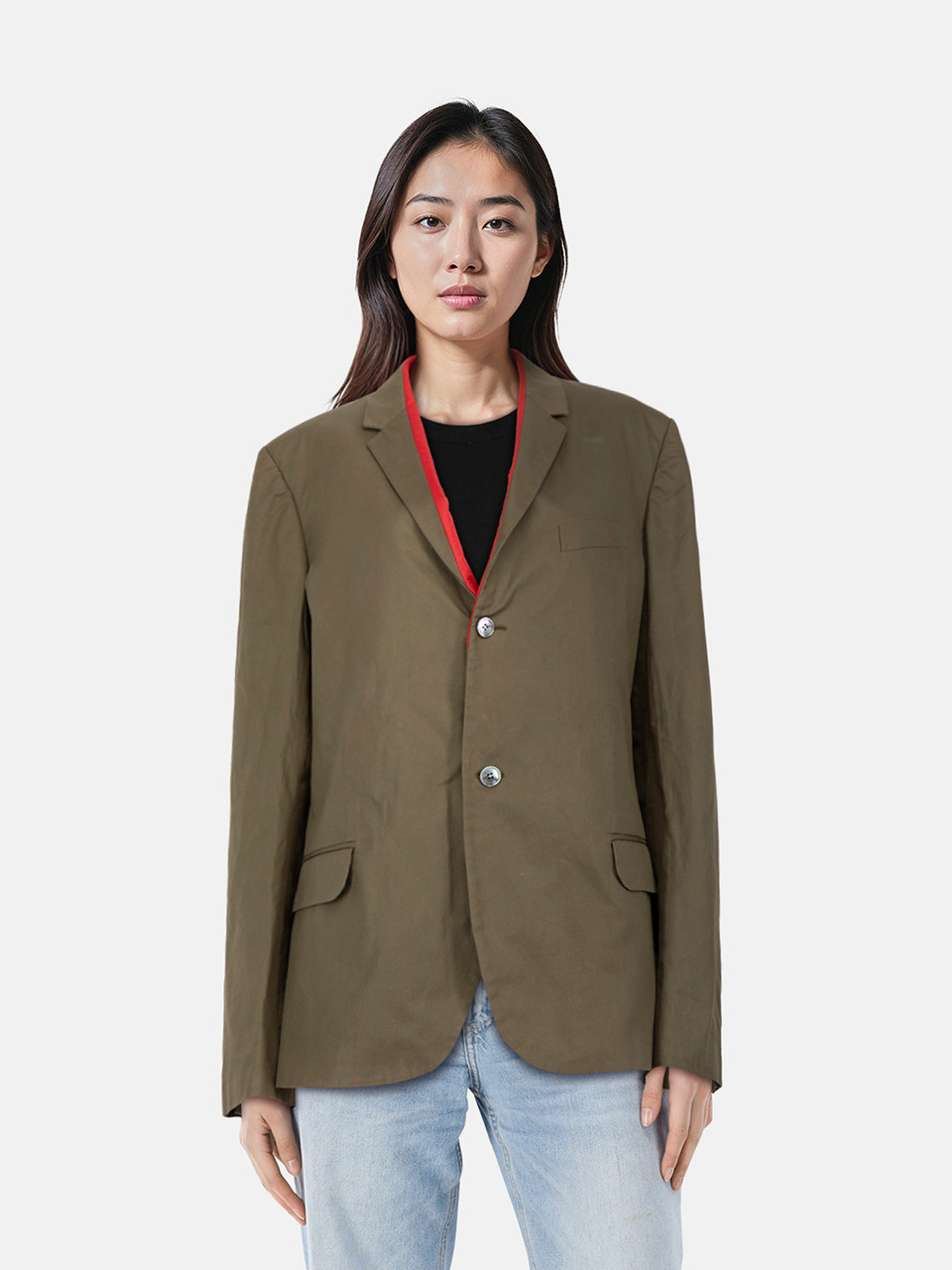 Alexander McQueen Khaki Single Breasted Blazer