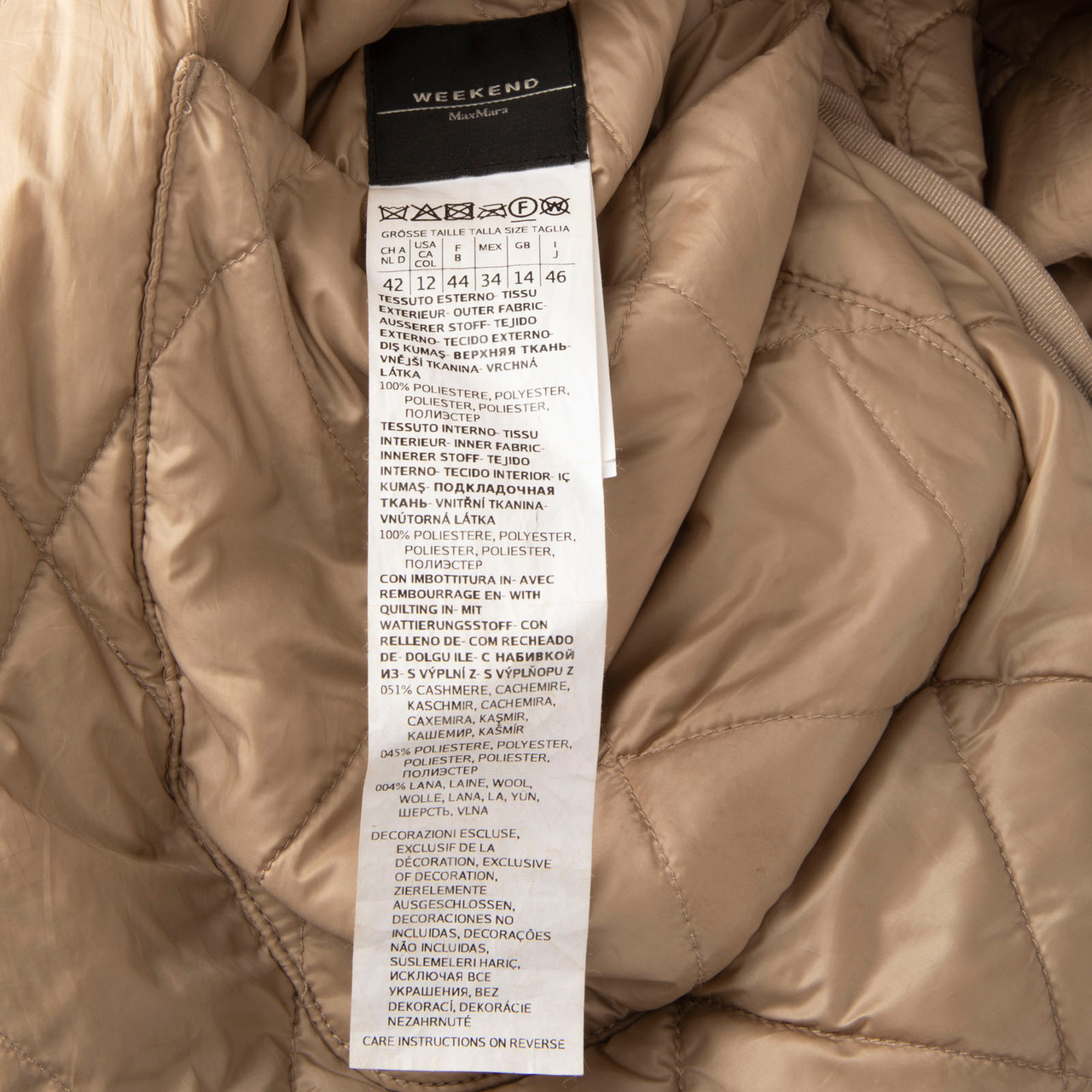 Max Mara Beige & Navy Reversible Quilted Jacket