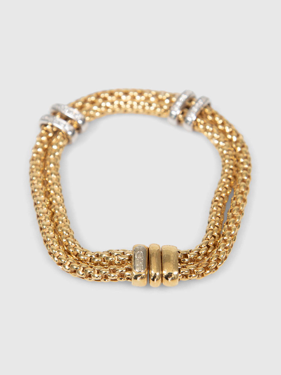 Fope 18ct Yellow & White Gold Maori 0.18ct Bracelet