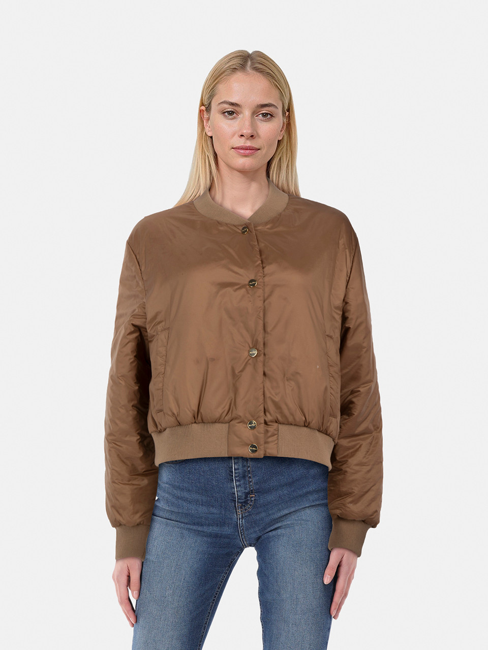 Max Mara Brown Greenbi Reversible Bomber Jacket