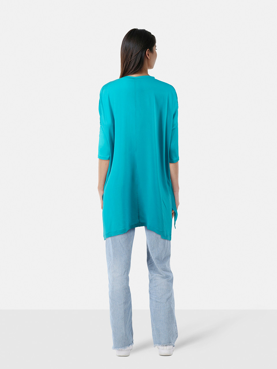 Max Mara Blue Silk Oversized T-Shirt