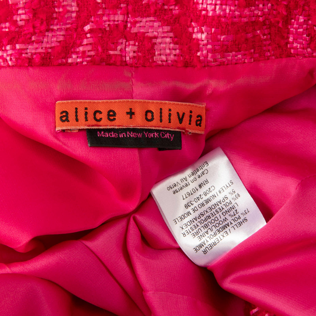 Alice + Olivia Pink Swirl Pattern Jacket