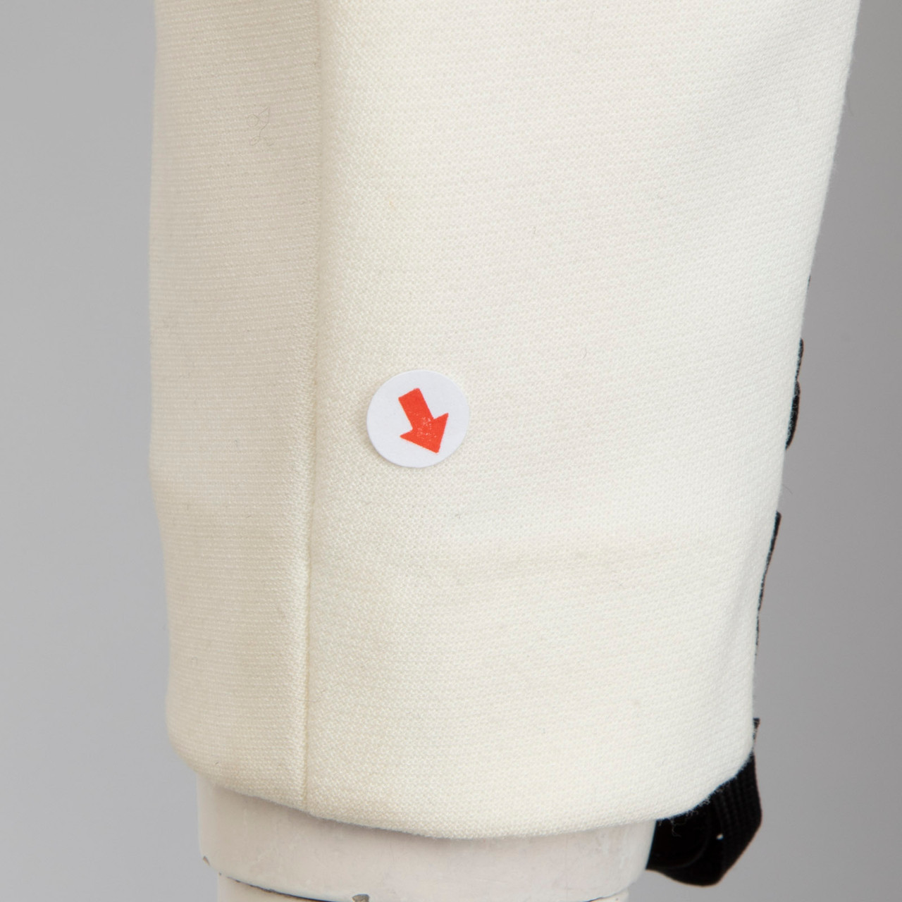 Sandro White Top With Sheer Black Panel Sleeves