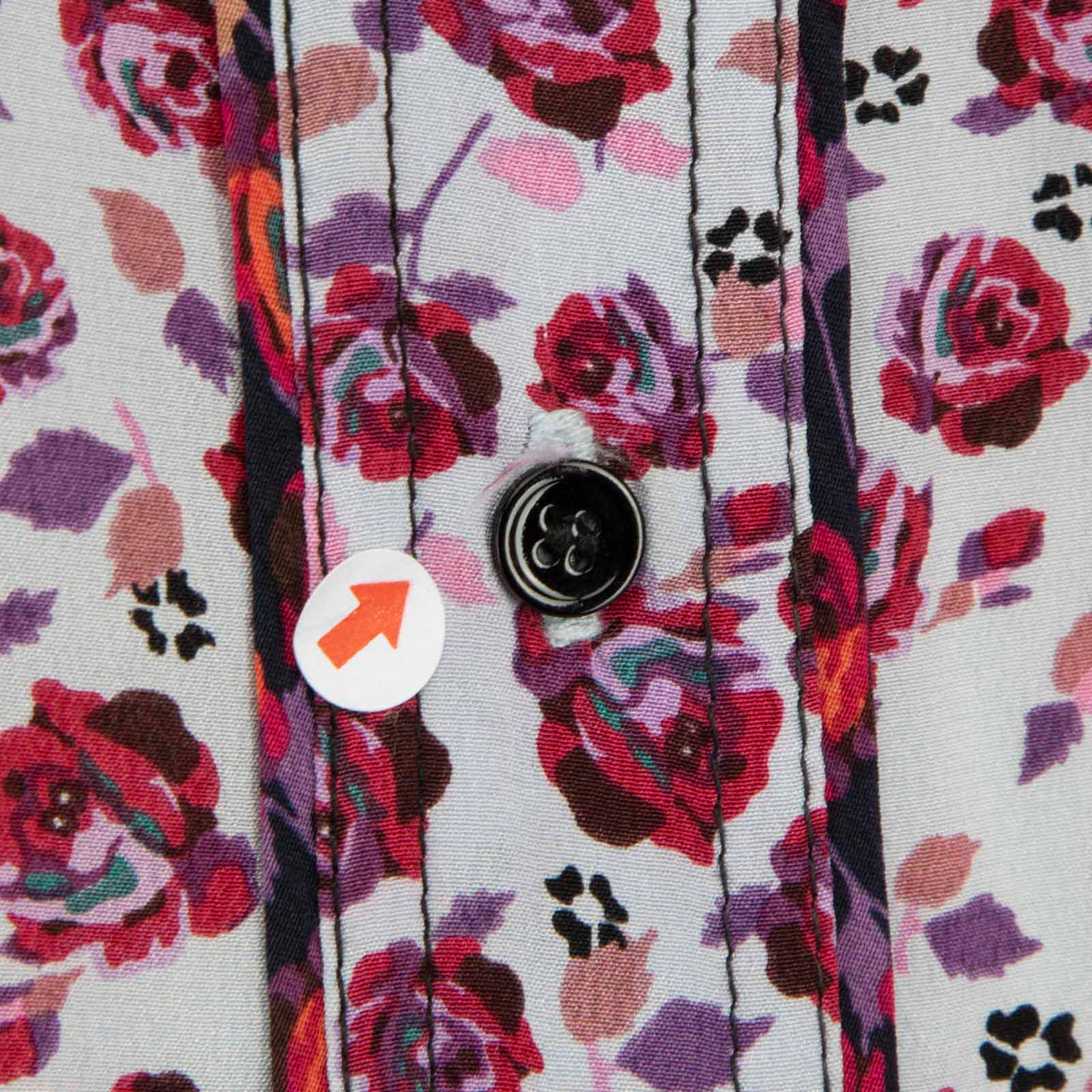 Sandro Purple Silk Rose Print Button Up Shirt