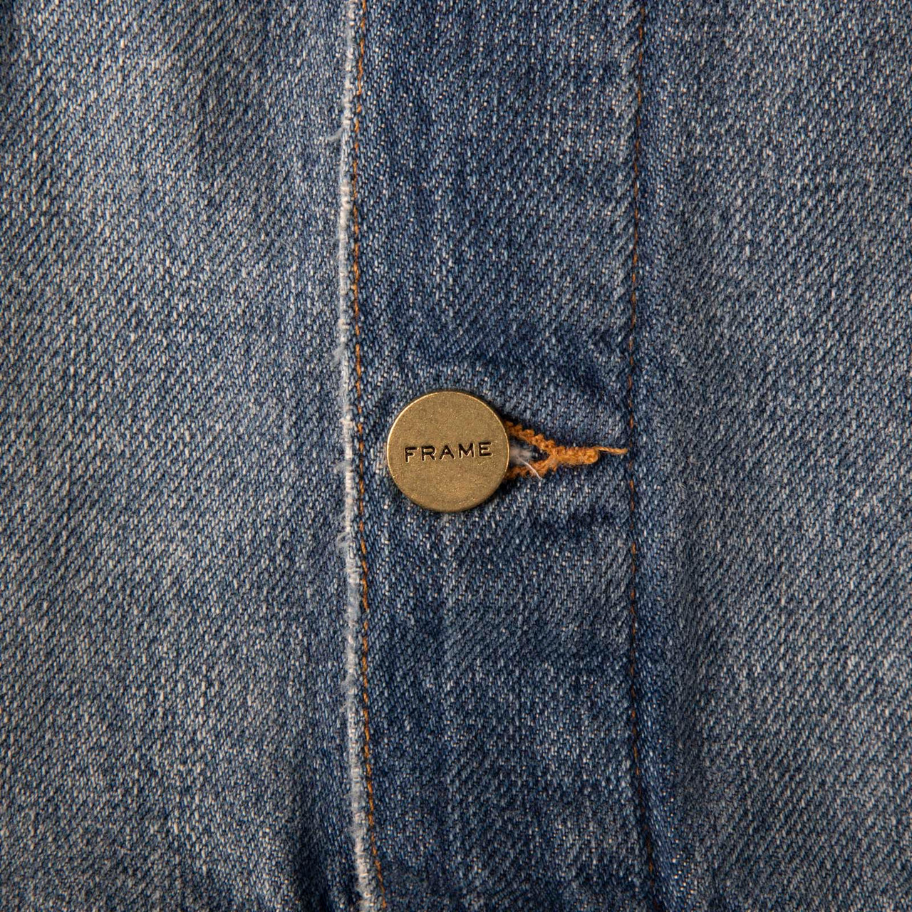 FRAME Blue Button Up Denim Jacket