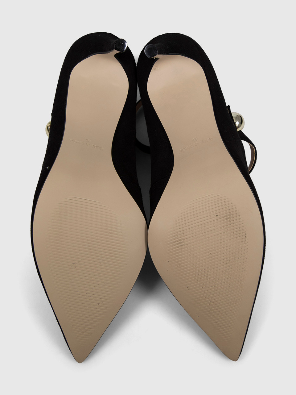 Carvela Black Suede Strappy Pointed Toe Heels