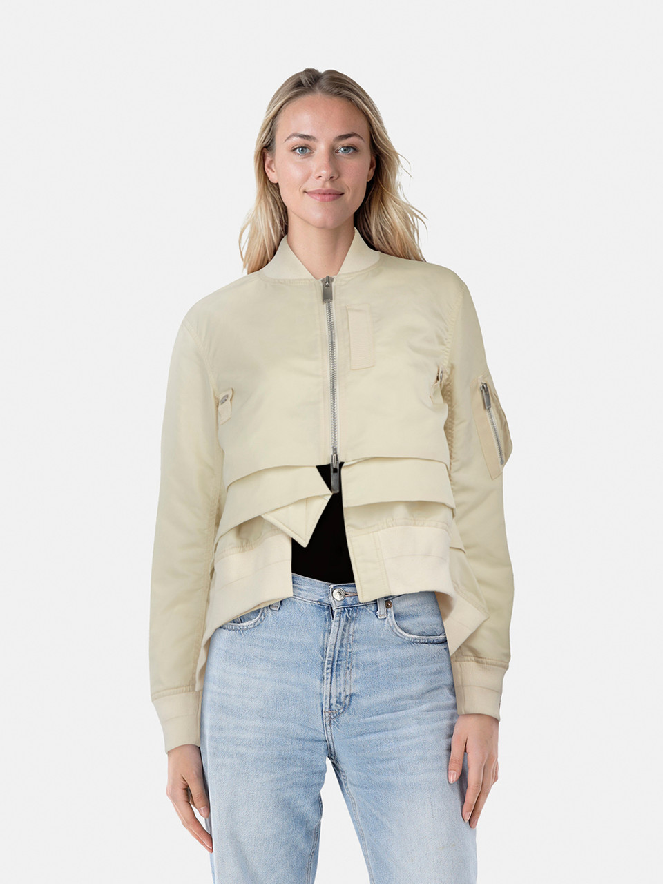 Sacai Off-White Nylon Twill Blouson Jacket