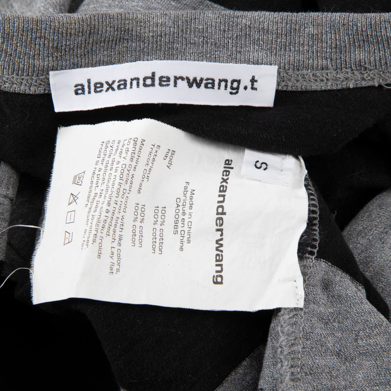 Alexander Wang Grey & Black Striped Crop Top