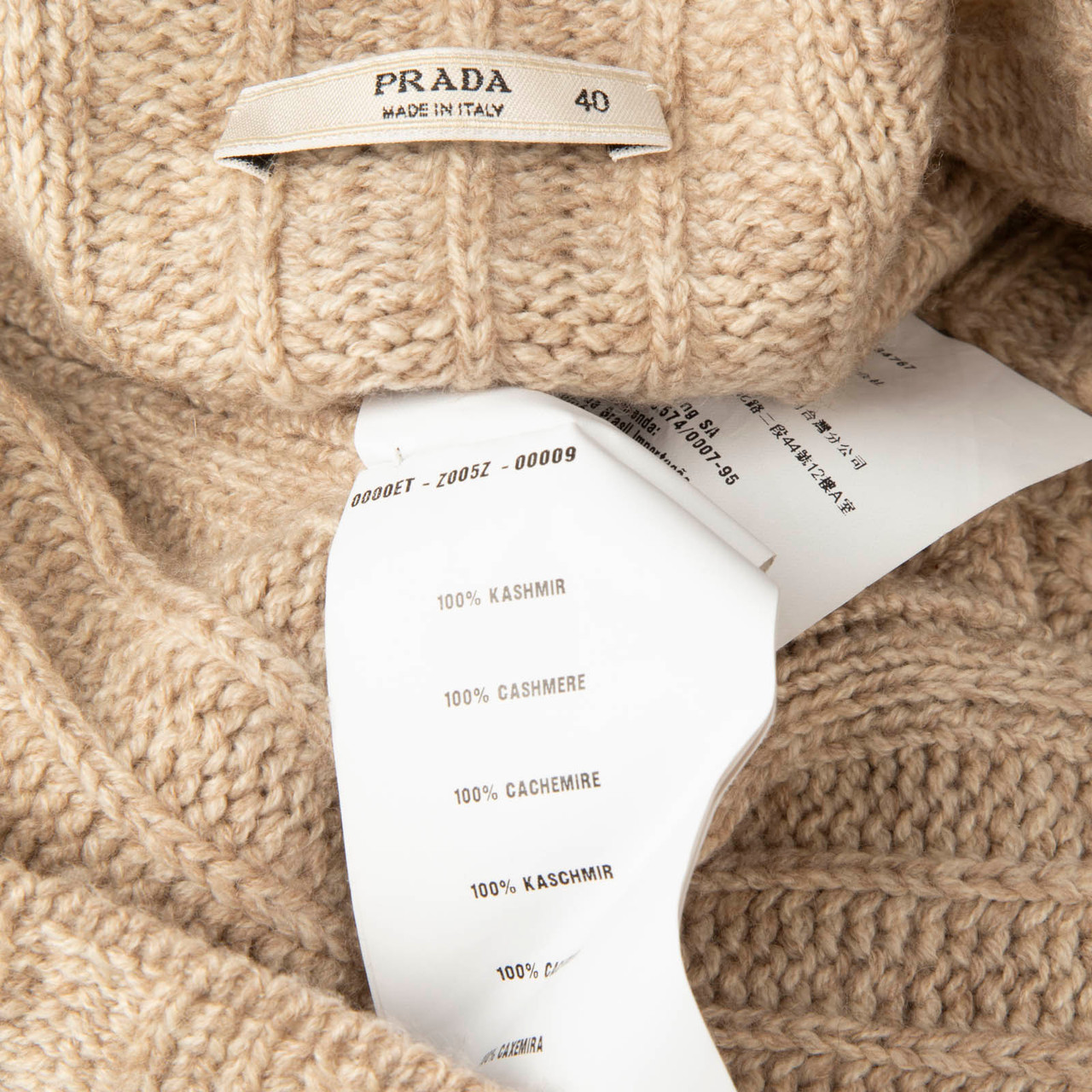 Prada Beige Cashmere Knit Sleeveless Dress