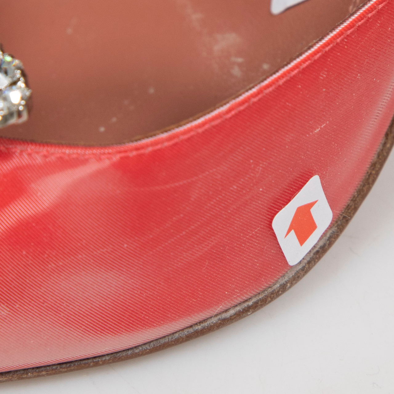 Amina Muaddi Pink Rosie Lenticular Acetate Heels