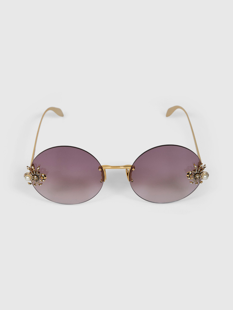 Alexander McQueen Purple Crystal Spider Sunglasses
