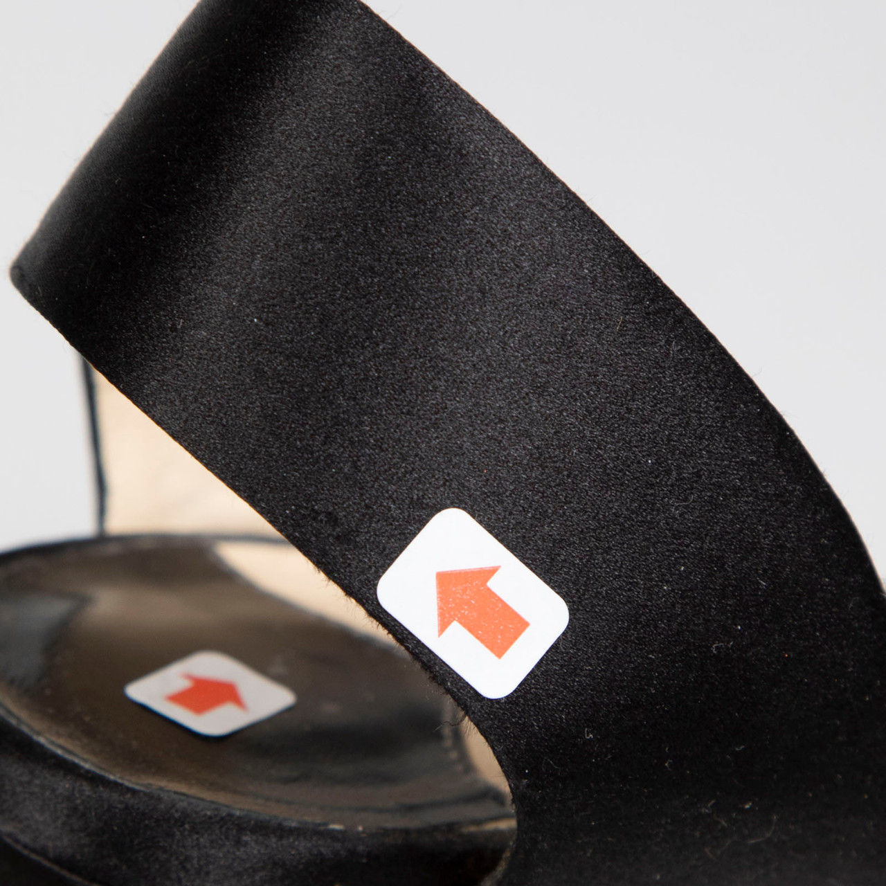 Jimmy Choo Black Satin Crystal Platform Sandals