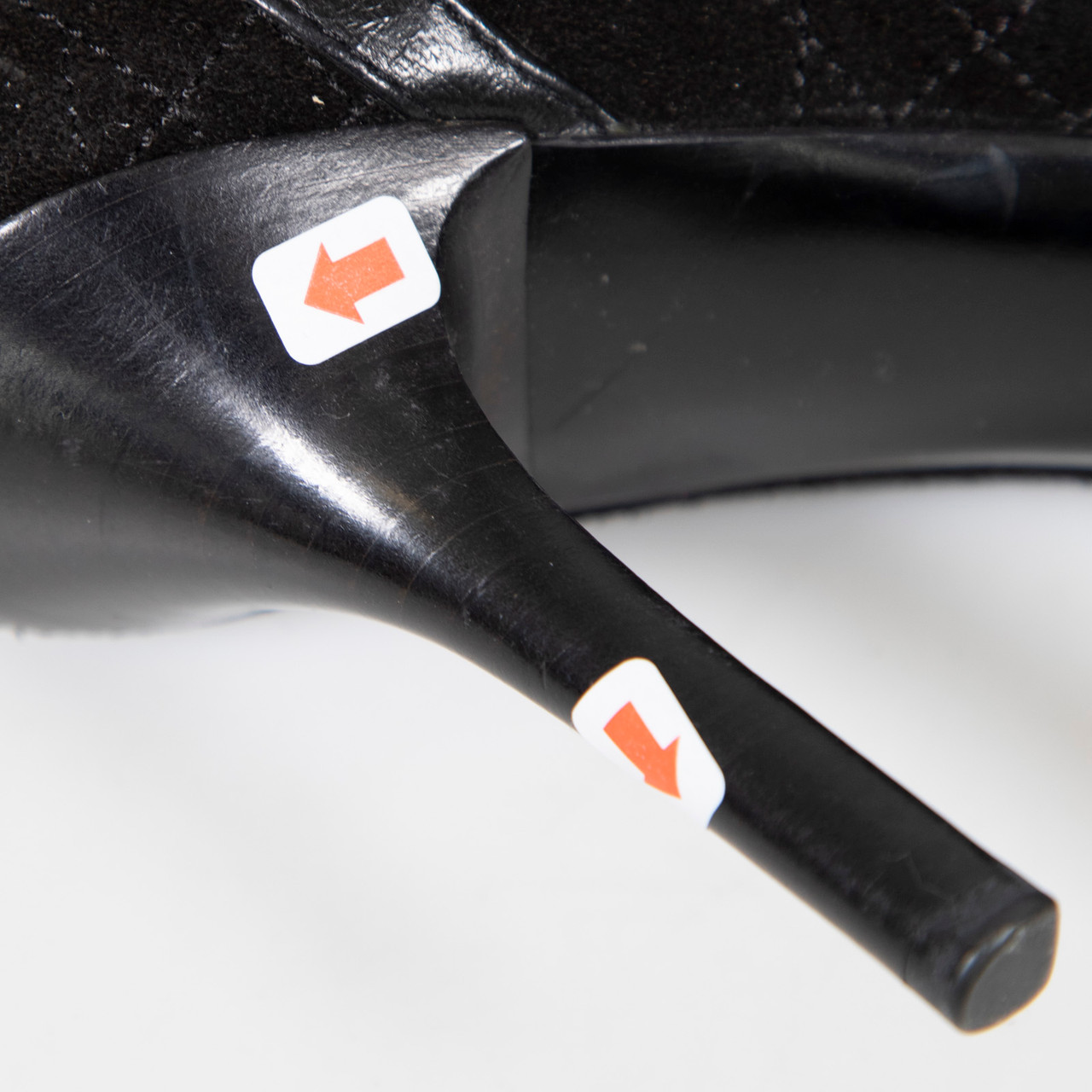 Dior Black Suede Cannage Logo Charm Knee Boots