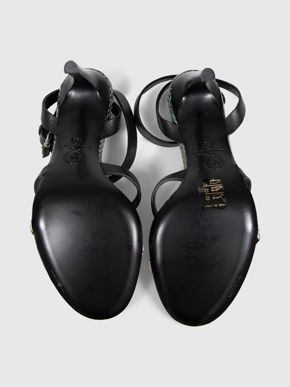 Alexander McQueen Snake Embossed Leather Sandals