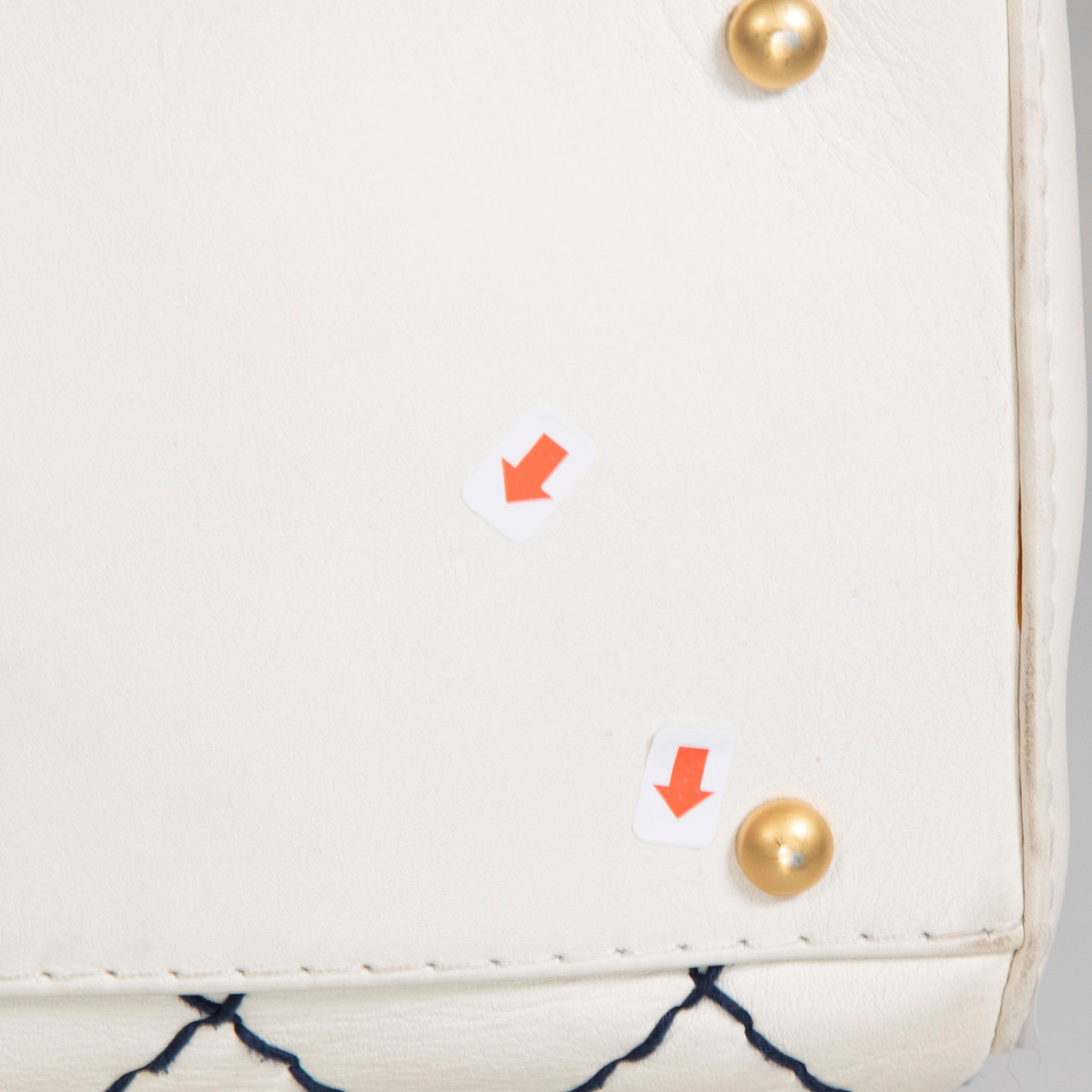 Chanel Vintage 00-02 Ecru Wild Stitch Bowling Bag