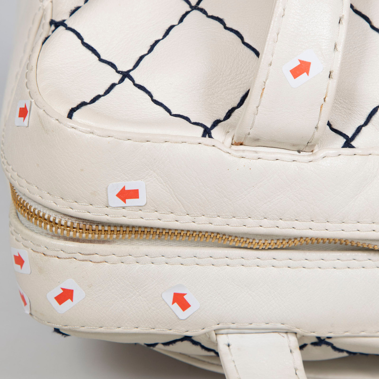 Chanel Vintage 00-02 Ecru Wild Stitch Bowling Bag