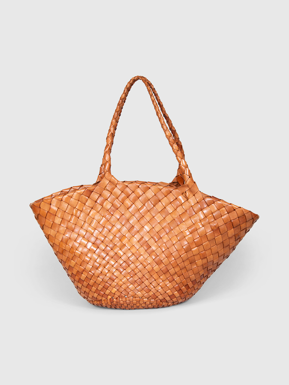 Dragon Diffusion Brown Leather Egola Basket Bag