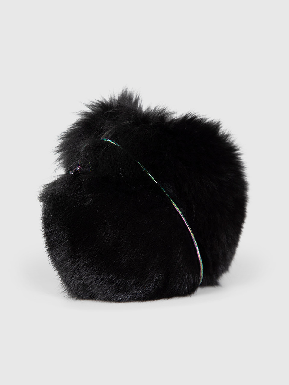 Diane Von Furstenberg Black Fox Fur Love Power Bag