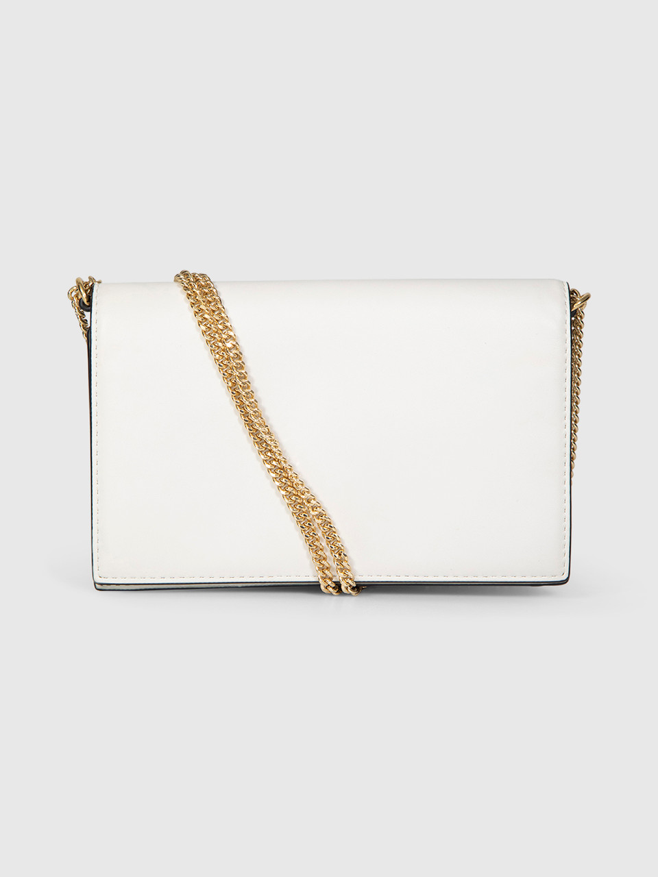 Diane Von Furstenberg White Leather Gold Chain Bag
