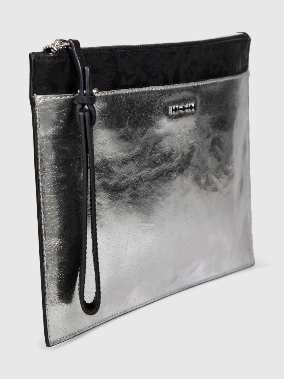 Alexander McQueen McQ Silver Leather Clutch