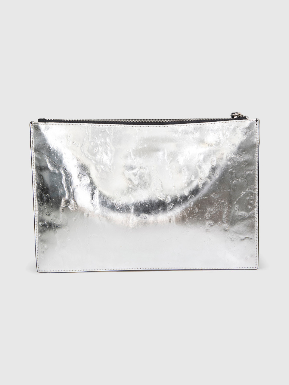 Alexander McQueen McQ Silver Leather Clutch