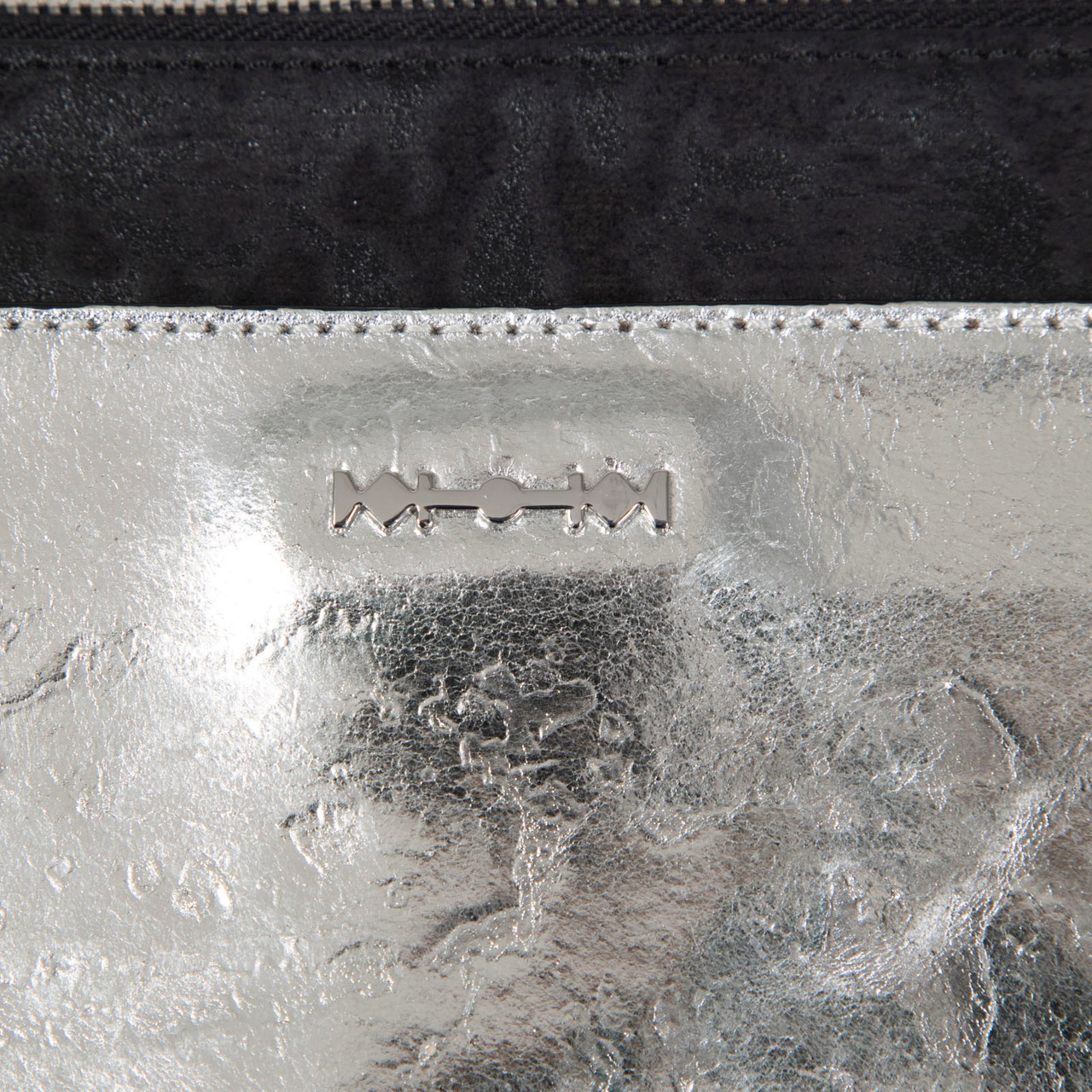 Alexander McQueen McQ Silver Leather Clutch