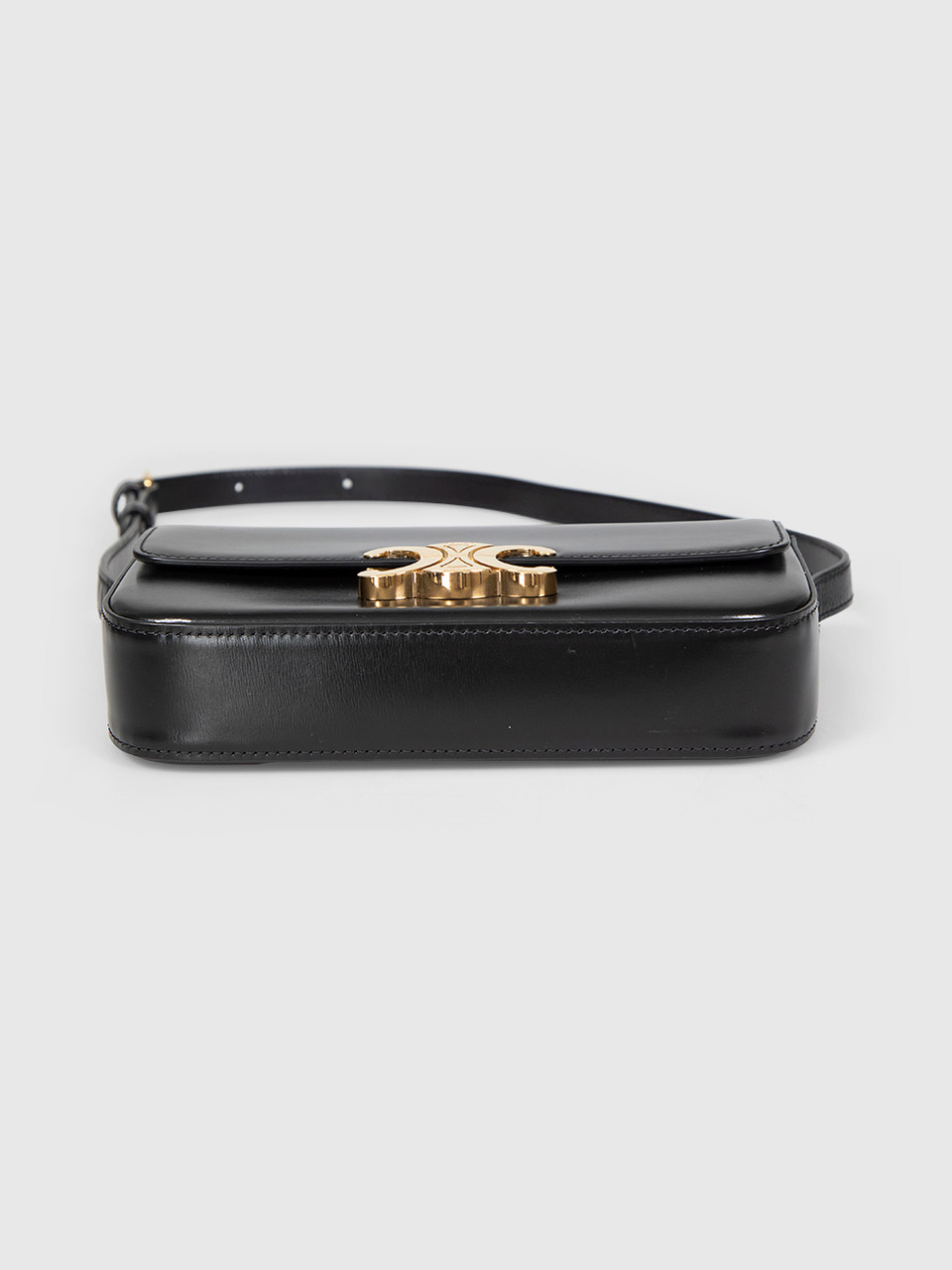 Céline Black Leather Triomphe Shoulder Bag