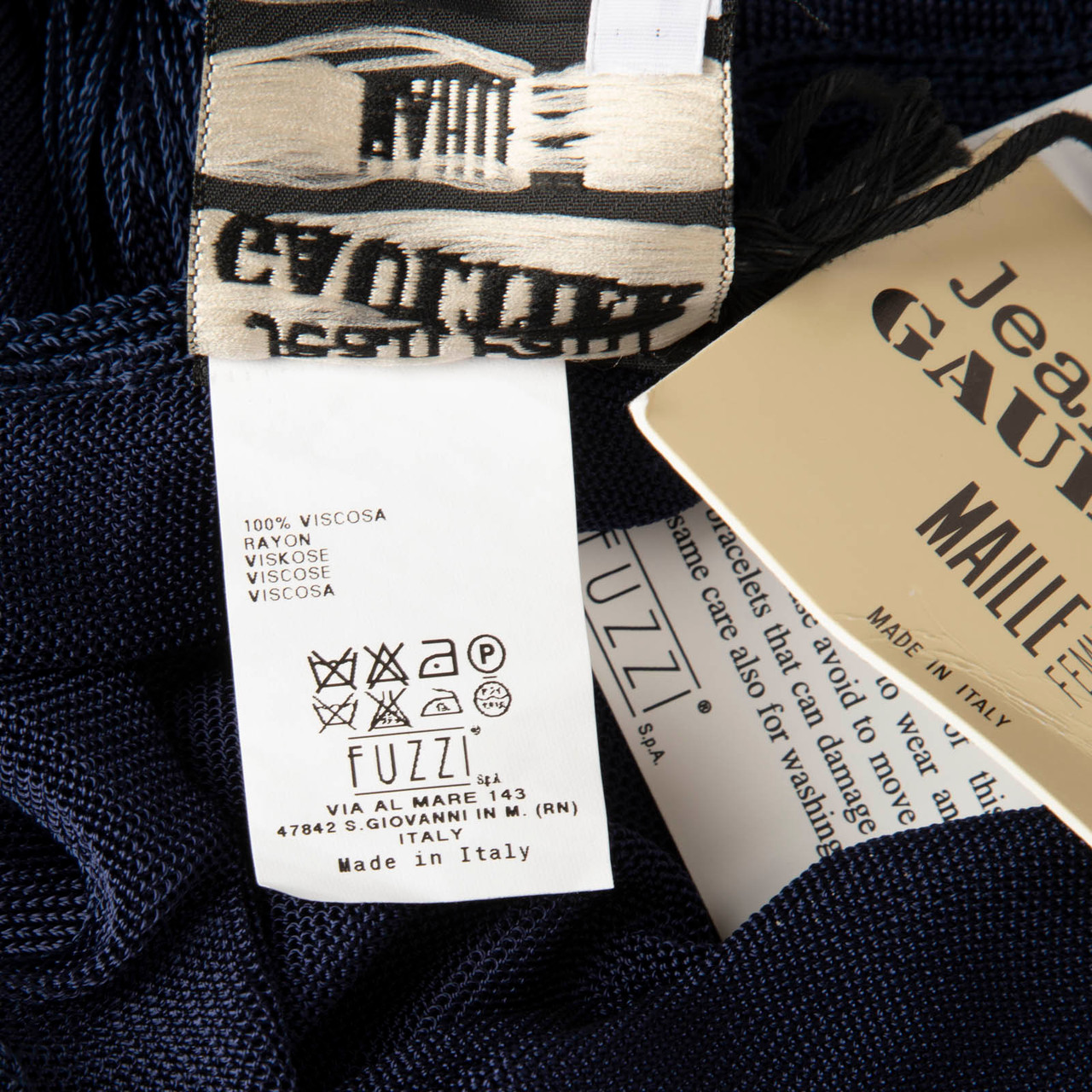 Jean Paul Gaultier Navy Fringed Midi Dress