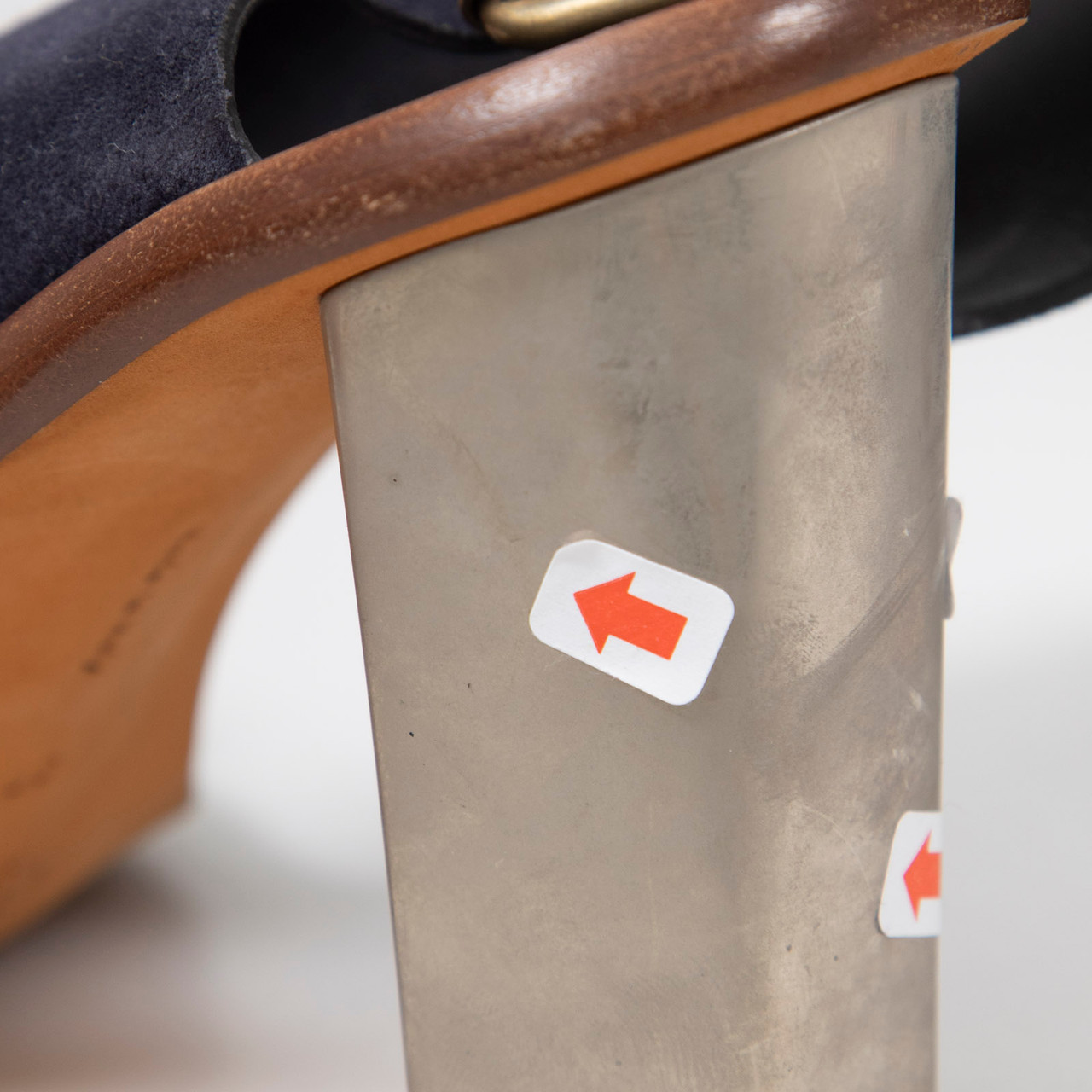 Céline Navy Suede Heeled Sandals