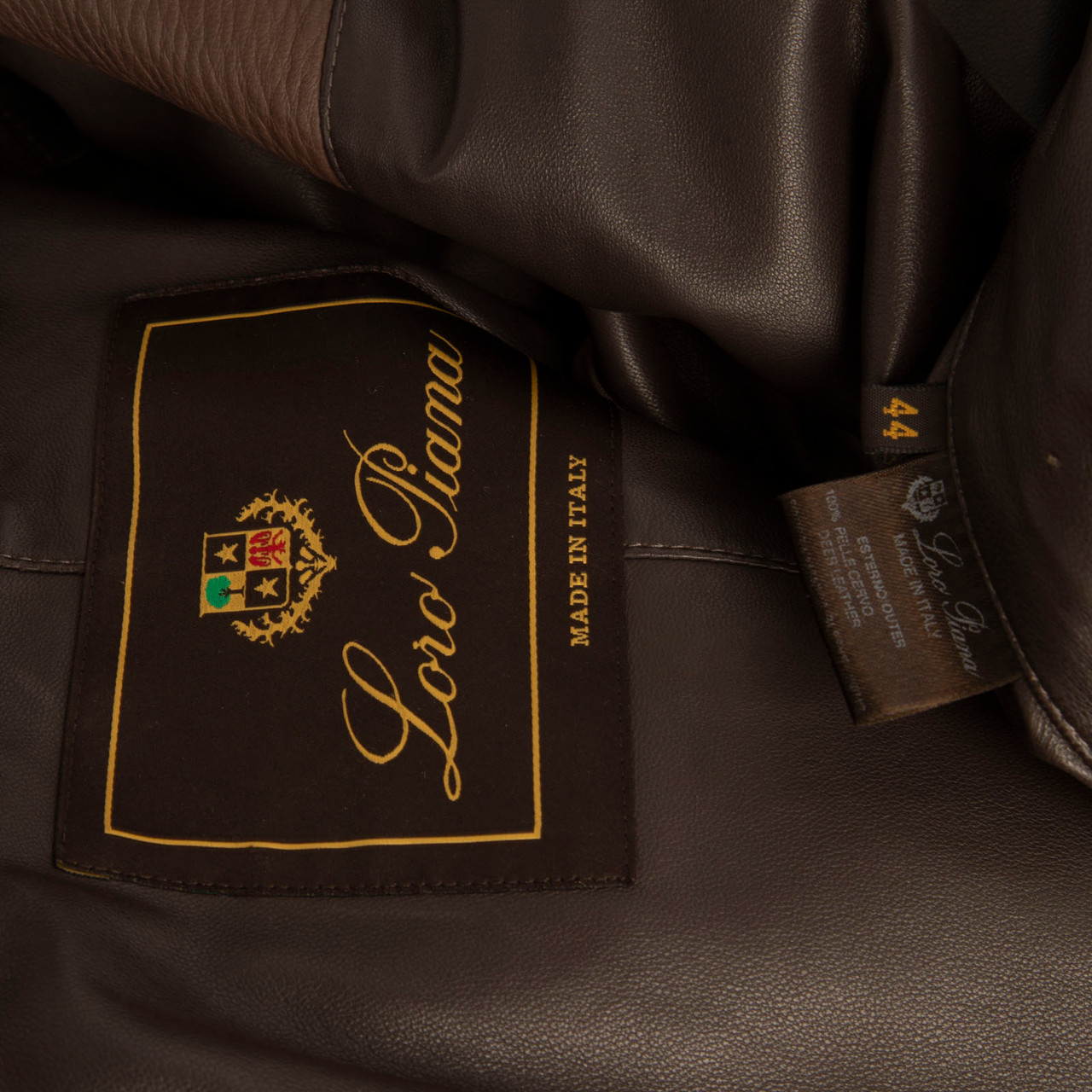 Loro Piana Brown Deer Leather Belted Blazer