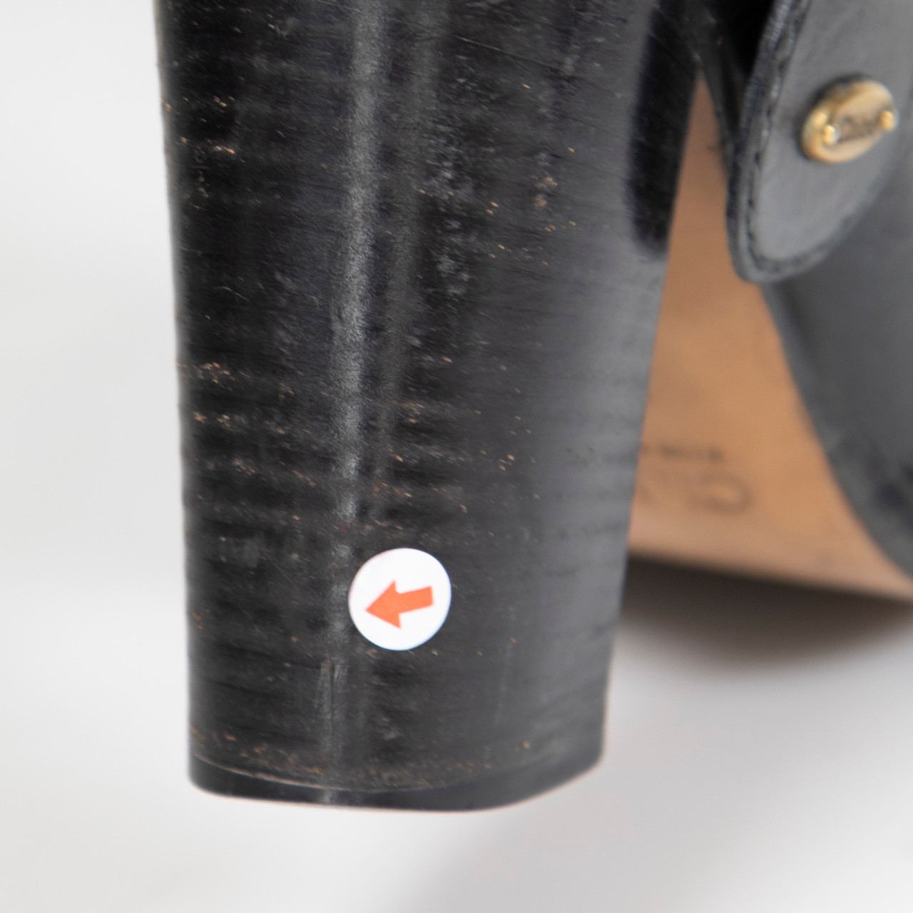 Chloé Black Leather Logo Tab Boots