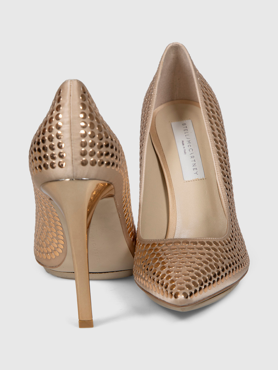 Stella McCartney Gold Studded Pointed Pumps